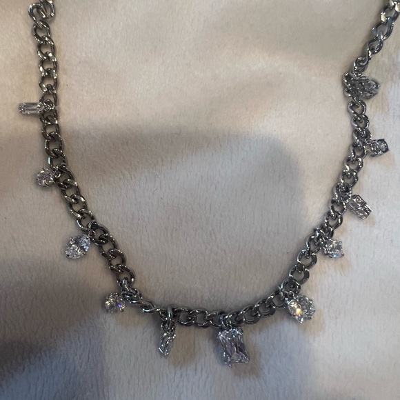 Rhodium-Plated Crystal Charm Necklace, 16-1/2" + 3" extender - Picture 8 of 8